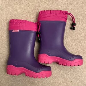 Girls rubber rain boots EUC
